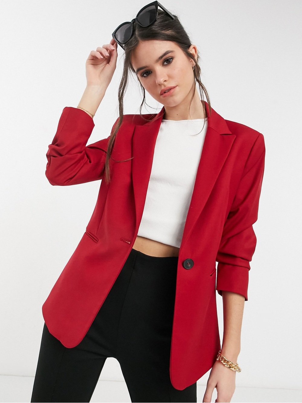 MNG Mango Structured Blazer – Red | US 2 | Good Used Condition